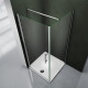 Cabine de douche porte pivotante 76 x 100 verre sécurité et anticalcaire,hauteur 187cm,barre de fixation 90cm 
