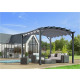 Pergola arche structure mixte aluminium/acier gris anthracite toile grise 11,22 m2, altper3433gn 