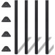 Jeu de 4 pieds MANART Ø 60 mm H.870 mm Noir - 23R/NOIR 