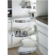 Kit 2 plateaux LEMANS II classic HETTICH - blanc chrome brillant - droite - antigliss - porte de 600 mm - 9136172 