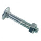 Boulon LENNIE Tête ronde collet carré TRCC - Zingué blanc - Ø10x180 - boite de 25 - BTRCC1018002B 