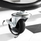 Chariot mobile à 3 niveaux desserte sur roulettes étagère de rangement avec poignée 2 pots 2 freins paniers en plastique montage facile 86,3 cm pour chambre cuisine noir  