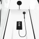 Cabine de douche carrée extra blanc et profilé noir mat - Lunar square 80 - Dimensions au choix 