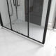 Cabine de douche rectangle 170x90x205cm - blanche avec profilé noir mat à receveur plat - infinity low 