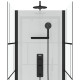 Cabine de douche carrée 80x80x213 cm - porte pivotante - fond blanc et profilés noir mat - rubiq 