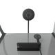 Cabine de douche 1/4 de cercle 90x90x215 cm - receveur bas - fonds gris profilés noir mat - foggy low 