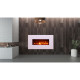 Sined MONTE Cheminée électrique murale en acier et verre 1500W Flame effect LED, White 