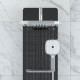 Colonnne de douche hydromassante - 125x25x7cm - verre noir 6mm - accessoires chrome - epsilon 2 