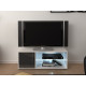 Meuble TV 100 cm avec led gris brillant lynco 