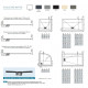 Receveur extra-plat kinesurf - 150 x 90cm bonde centrée sur la largeur 