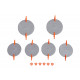 Lot de 4 volets de réglage de débit d'air - lot de 4 volets de réglage de débit d'air - diamètre 200-160mm + 2 volets diamètre 250mm 