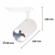 Spot led sur rail 30w 80 binaire monophasé blanc - couleur eclairage au choix 