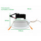 Spot encastrable led cob rond orientable 5w 80 - couleur eclairage au choix 