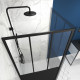 Paroi de retour type atelier - profile noir mat - verre transparent 5mm - Workshop side - Dimensions au choix 