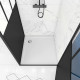 Pack porte pivotante verre trempé 5mm + panneau aluminium composite + receveur blanc 90x90 Aurlane - FAC414 