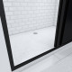 Paroi de douche coulissante type atelier - 120x200cm + receveur - porte coulissante - profile noir mat - verre transparent 5mm - pack porte de douche workshop sliding 120 + receveur moon rectangular 120/90 