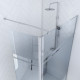 Pack paroi de douche mirror 90cm profile chrome - dim: 90x200cm - freedom 2 mirror 90 + barre de fixation freedom 2 telescopic + volet pivotant freedom 2 mirror 