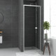 Paroi porte de douche pivotante blanc extensible 79 à 90cm de largeur - verre transparent - whity 