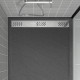 Receveur en acrylique gris effet pierre 80x140x5 cm - grille linéaire chrome - meteora Aurlane - FAC922 