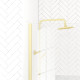 Paroi de douche à l'italienne 100x200 cm verre trempé 8 mm - finition or brossé - freedom 2 gold Aurlane - FAC923 
