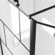 Paroi de douche avec pivot 100+40x195cm - sérigraphie type briques et profilés noir - dark blocks Aurlane - FAC929 