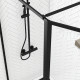 Paroi de douche avec volet pivotant - cadre et bras alu. Noir mat - 100+40x200cm - dark contouring 