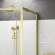 Paroi de retour 80x200cm - profilés or doré brossé - verre trempé 6mm - goldy crush Aurlane - FAC959 