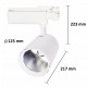 Spot led sur rail 40w 80 binaire triphasé blanc - couleur eclairage au choix 