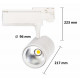Spot led sur rail 30w 80 binaire triphasé blanc - couleur eclairage au choix 
