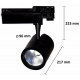 Spot led sur rail 30w 80 binaire triphasé noir - couleur eclairage au choix 