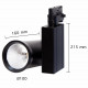Spot led sur rail 35w 80 binaire triphasé noir - couleur eclairage au choix 
