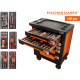 Servante d'atelier 6 tiroirs équipée 100 outils dans 6 modules, fidex-810483 