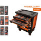 Servante d'atelier 6 tiroirs équipée 112 outils dans 6 modules, fidex-810488 
