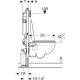 Pack bâti-support pour wc suspendu duofix geberit - 112cm - réservoir sigma12cm - plaque sigma20 - wc suspendu renova semi-caréné - 118.311.kj.1 