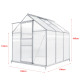 Serre de jardin 190 x 190 cm à porte coulissante en polycarbonate 3,61 m² helloshop26 03_0008251 