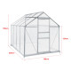 Serre de jardin à porte coulissante 250 x 190 cm en polycarbonate 4,75 m² helloshop26 03_0008252 