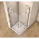 Cabine de douche à charnière avec porte de douche accès angle en verre anticalcaire - Dimensions au choix 
