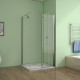 Cabine de douche 185cm verre anticalcaire de 6mm avec une barre de fixation de 45cm 