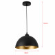 Lot de 2 lampes à suspension éclairage intérieur hauteur réglable métal diamètre 30 cm noir doré 