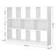 Bibliothèque avec 8 casiers ouvert et 3 compartiments - 126 cm blanc 