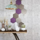 Panneau acoustique mural et plafond (décoratif design) - Epaisseur 12mm - Hexagone violet 