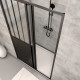 Pack paroi porte de douche 120x200 cm + receveur 80x120 cm-workshop sliding 120 + moon linear 120-80 