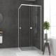 Pack porte de douche coulissante blanc de 78 à 90x185cm + receveur 90x90 - whity slide Aurlane - PACF031 