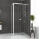 Pack porte de douche coulissante blanc 100x185 cm + paroi de retour 80cm + receveur à poser - whity Aurlane - PACF044 