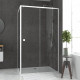 Pack porte de douche coulissante blanc 120x185 cm + paroi de retour 80cm + receveur à poser - whity Aurlane - PACF045 