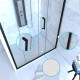 Pack paroi porte de douche + receveur a poser - 120x80 coulissante -crush moon 120x80 Aurlane - PACF051 