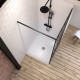 Pack paroi de douche 90x200 cm noir mat + receveur haut a poser 90x90cm - blanc effet pierre Aurlane - PACF072 