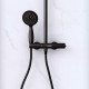 Paroi de douche 120cm verre 8mm - profilé + barre extensible + colonne de douche mécanique noir mat Aurlane - PACF342 