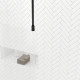 Paroi de douche 90x200cm verre transparent - profilé + barre plafond noire - freedom 2 black Aurlane - PACF406 