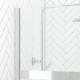 Pack paroi de douche 100x200cm - bande miroir - barre de fixation extensible et profil chrome 